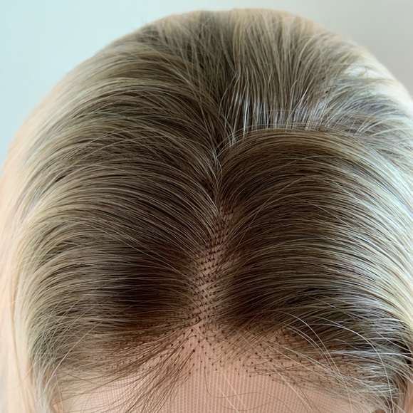 24” Ombre Pale Peach Versatile 13x2.5 Lace Front Premium Fiber Wig - Picture 3 of 15